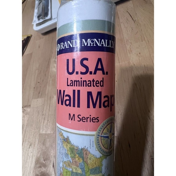 Rand Mcnally Us Wall Map (M Series U.S.A. Wall Maps) 50" x 32" - Picture 2 of 5